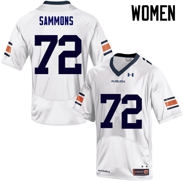 Auburn Tigers Women's Prince Micheal Sammons #72 White Under Armour Stitched College NCAA Authentic Football Jersey DGB5174MM